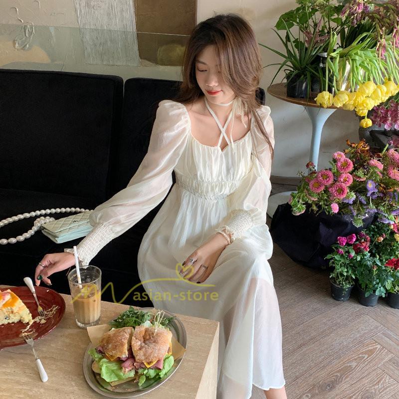 マキシ | ワンピース レディース 夏 40代 きれいめ 膝丈ワンピース 長袖 ワンピ フリル ロング丈ワンピ オシャレ 着痩せ 新作 カジュアル 上品 エレガント お出かけ