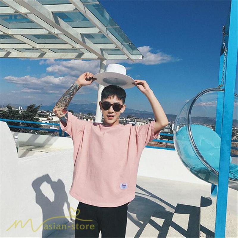 tシャツ・カットソー | Tシャツ カットソー 男女兼用 シンプル ゆったり 夏新作 サマー トップス レディース メンズ クルーネック おしゃれ 4色 黒 ピンク 白 カーキ 大きいサイズ