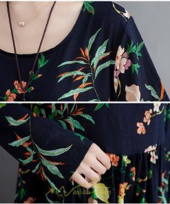 マキシ | 長袖ワンピース 秋物 レディース ロングワンピース 花柄 夏 30代40代 大人 秋ワンピース 新作 ワンピース Aラインワンピ ゆったり 旅行 広い裾 可愛い 揺れる