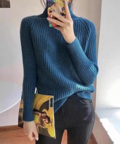 ニット・セーター | リブニットトップス タートルネック 韓国