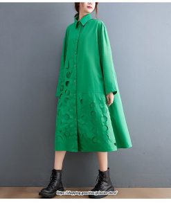 マキシ | ロングワンピース シャツワンピ レディース ギャザー 大人可愛い 森ガール 大きいサイズ さりげなく体型カバー オシャレ