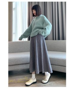 スカート | マタニティ秋 冬 コーデ マタニティウェア レディース Aライン ニット 2022新作 ゆったり カジュアル 大きいサイズ チェック ウエスト調整