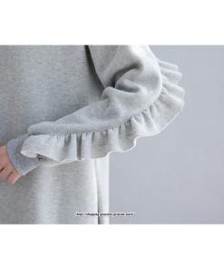 マキシ | ワンピース レディース ロングワンピース 長袖 無地 ゆったり 裏起毛 体型カバー パーカー風 シンプル キレイめ オシャレ 30代 40代 20代 50代　 お出かけ