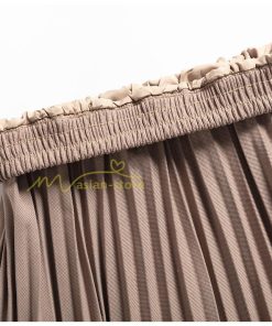 スカート | プリーツロングミモレ丈 Aラインウエストゴム ハイウエスト 秋冬 無地 ゆったり 大人 通学通勤 プリーツ エレガント