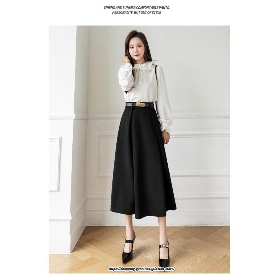 スカート | フレアロングロング丈 ミモレ丈 Aラインベルト付き 通勤 20代 30代 40代 50代 上品 コーデ 着痩せ 高見え 送料無料