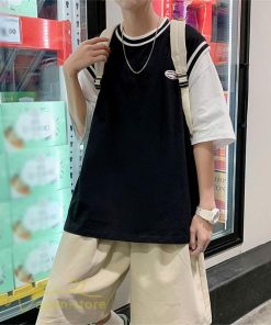 Tシャツ | Tシャツメンズ 重ね着風 半袖 Tシャツ おしゃれ ゆったり カジュアルシャツ クルーネック 新作 大きいサイズ 切り替え サマー上品 春夏 ファッション