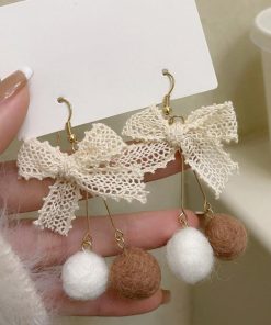 その他アクセサリー | リボンピアス レディース ポンポンピアス