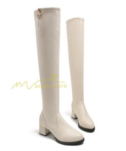 ロングブーツ | ニーハイブーツ チャンキーヒール 太ヒール レディース 靴 シューズ お出かけ 秋冬 ロング丈ブーツ 太ヒール 大人 春秋冬 美脚 黒靴