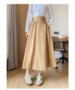 スカート | 綿秋 Aラインロングレディース 秋物 ボトムス 秋服 無地 体型カバー 30代通学通勤 40代50代 大人 おしゃれ感