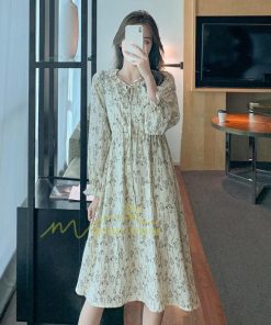 ミディアム | ワンピース レディース 長袖 膝丈ワンピー 春秋 きれいめワンピース オフィス ハイウエスト 春夏新作 通勤通学 カジュアル お出かけ 20代30代40代 エレガント