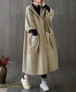 チェスターコート | トレンチコート レディース ロングコート 秋 秋コート フード付き 長袖 オーバーサイズ コート アウター ミリタリー 秋服 無地 カジュアル