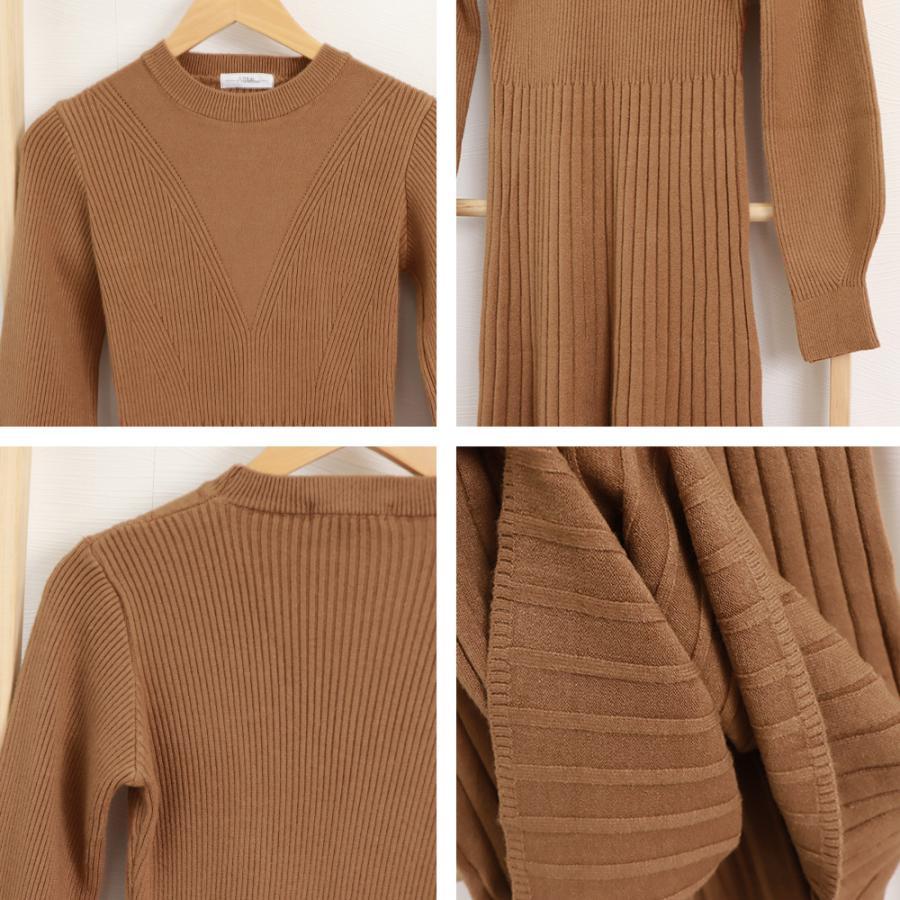 ワンピース | リブニット レディース 秋冬