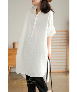 送料無料SALE | ワンピース レディース 夏 カットソー シャツワンピース スカート 麻 綿 大きいサイズ サマー Tシャツ 可愛い 30代 40代 20代 体型カバー ゆったり 送料無料