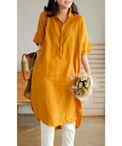 送料無料SALE | ワンピース レディース 夏 カットソー シャツワンピース スカート 麻 綿 大きいサイズ サマー Tシャツ 可愛い 30代 40代 20代 体型カバー ゆったり 送料無料