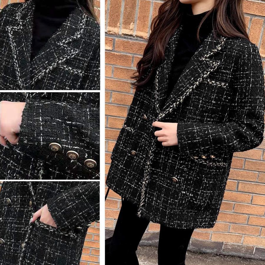 ジャケット・ブルゾン | ツイード風ジャケット レディース 秋冬