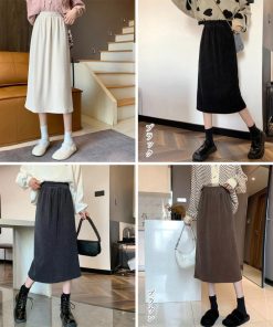 ロングスカート | コーデュロイスカート バックスリット秋冬