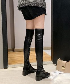 ニーハイブーツ | スクエアトゥ 美脚ブーツ