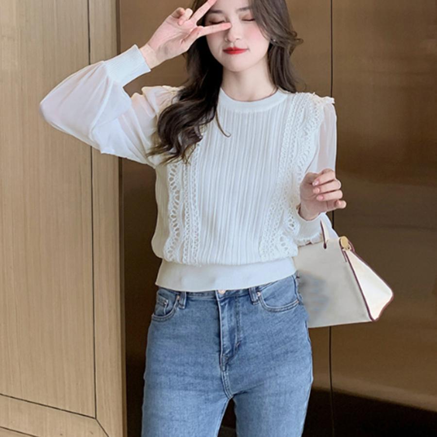 シャツ・ブラウス | ブラウストップス プルオーバー 異素材