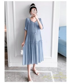 ワンピース | マタニティ ママ服 シフォン マキシレディース 産前 産後 マタニティ服 薄手 無地 マタニティウェア キレイめ お出かけ
