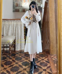 マキシ | フェイクワンピース 秋 レディース 30代40代ワンピース 長袖ワンピース レイヤード風ワンピース Aラインワンピース かわいい お呼ばれ 腰着痩せ 美ライン