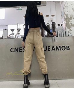 その他 | カーゴパンツ レディース ボトムス ストレート スリム ストレッチ ウエストゴム 着痩せ 格好いい お出かけ カジュアル 着回し ヒップホップ アウトドア シンプル