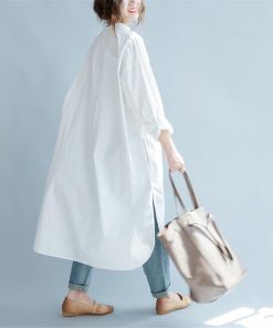 シャツ・ブラウス | ブラウス ロングシャツ レディース シャツワンピース ブラウス トレンド 春夏 大きいサイズ 韓国風 カジュアル 長袖シャツ ロングワンピース ゆったり