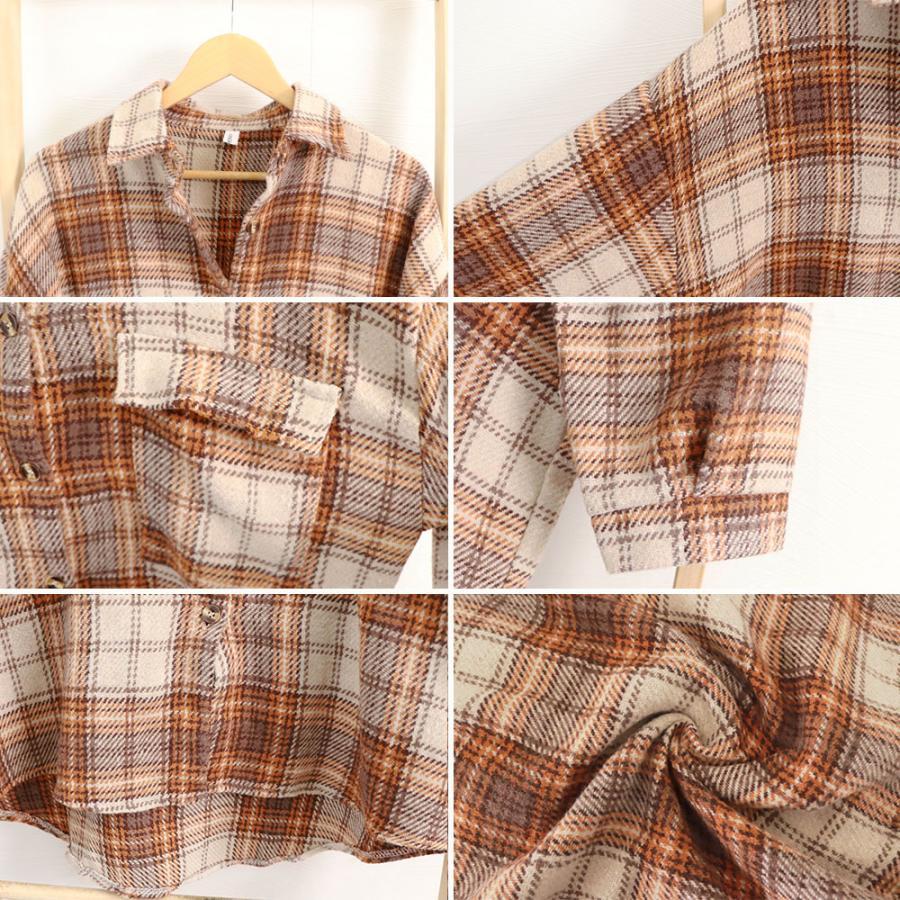 シャツ・ブラウス | チェック柄シャツ 起毛シャツブラウス韓国