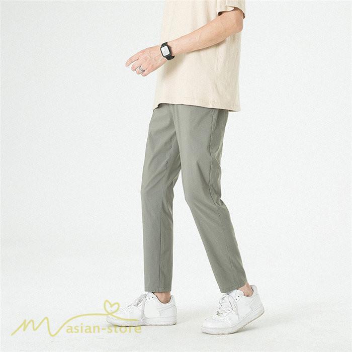 チノパン | テーパードパンツ メンズ パンツ 無地 ロング 薄手 サマーパンツ 着痩せ 上品 大きいサイズ ウエストゴム メンズパンツ 春 夏 秋 メンズスタイル お出かけ