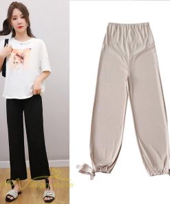 パンツ レギンス | ワイドパンツ 妊婦服 カジュアル レディース 産前 マタニティウェア ゆったり ウエスト調整 大きいサイズ 無地 ママ 夏 春 ストレッチ マタニティパンツ 9分丈