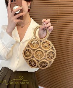 さいふ　バッグ | カゴバッグ バック 籠 夏 手編み レディース ハンドメイド トートバッグ ナチュラル かごバッグ 夏 サマーバッグ 2022新作 軽い オシャレ 可愛い 女の子