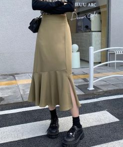 フレアスカート | マーメイドスカート スリット 韓国風