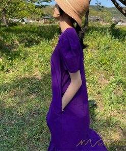 マキシ | ワンピース 半袖 レディース 夏服 ロングワンピース フレアワンピース ギャザー 無地 可愛い 大人 ワンピ 海 50代60代 お出かけ サマー 20代30代40代