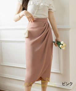 スカート | スリット入り 膝下 ひざ下 レディース ボトムス オフィス カジュアル 美脚 セクシー スリット 黒 ベージュ 脚長 ピンク ハイウエスト 通勤 春夏秋冬 OL