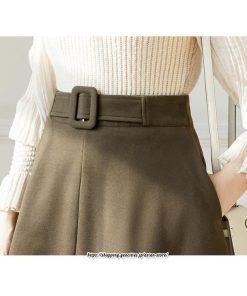 スカート | レディース 秋 冬 秋冬 ミモレ丈 膝丈 ロング 無地 ミディアム丈 ひざ丈 厚手 Aライン ハイウエスト 2022年秋冬 通学 暖か おしゃれ 通勤 ラシャ