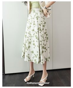 スカート | レディース ロングハイウエスト Aライン 花柄 秋 冬 ボトムス カジュアル 大人 可愛い お出かけ デイリー フェミニン おしゃれ きれいめ