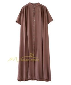 マキシ | ワンピース レディース 春夏 半袖ワンピース 40代 キレイめ ロングワンピース 無地 Aラインワンピース オシャレ カーディガン 韓国風 シャツワンピース ゆったり