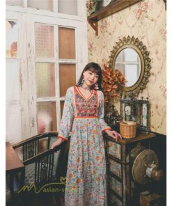 マキシ | ロングワンピース マキシワンピース エスニック リゾート ワンピ コットン カジュアル 大人 春 夏 秋 Vネック ゆったり 着痩せ Aライン 体型カバー きれいめ