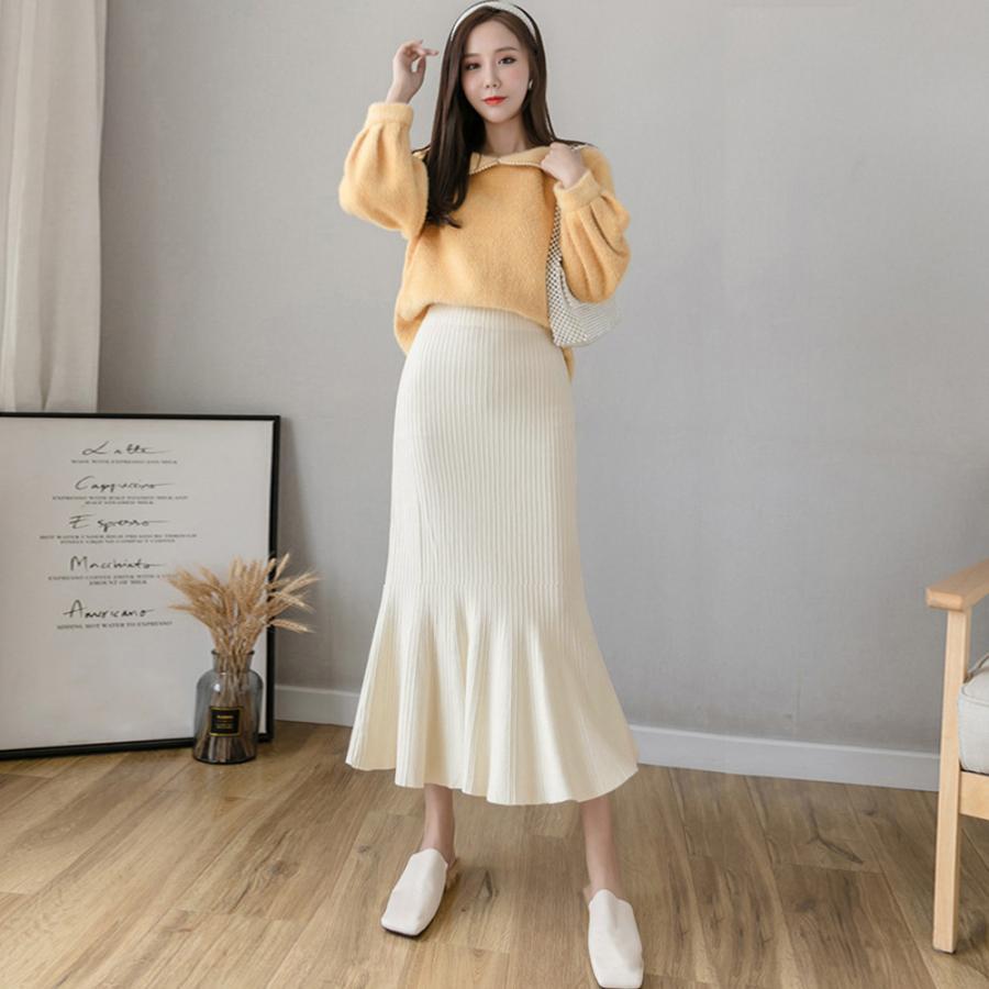 フレアスカート | リブニット マーメイドスカート 春秋冬