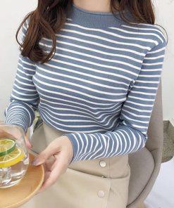 ニット・セーター | ボーダー柄 ニットセーター 長袖 6色