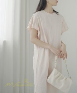 ミディアム | ワンピース Tシャツ レディース カットソー 無地 半袖 膝丈 サマー 40代 カジュアル 夏ワンピース 20代 30代 春 Aラインワンピース 夏 ゆったり 秋 落ち感