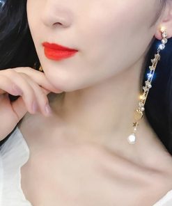 その他アクセサリー | ラインストーン ハートモチーフ パール 大人 ぶらさがり ビジューピアス チェーンピアス ロングピアス 大ぶり レディース