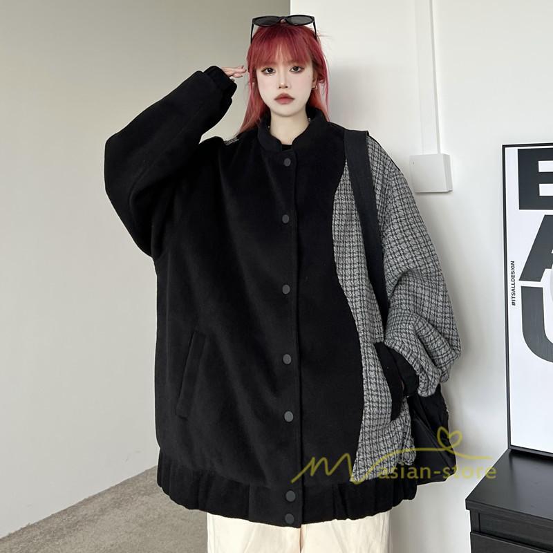 コート・ジャケット | ジャケット レディース アウター 長袖 ブルゾン メンズ スタンドカラージャケット トップス 20代30代 ゆったり 40代50代 オーバー Oversize 羽織り 秋冬