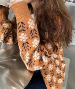 ニット・セーター | 花柄 ジャガードカーディガンレディース