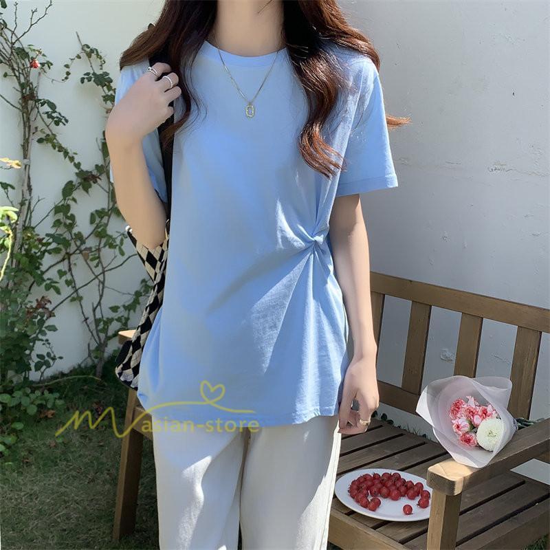 tシャツ・カットソー | Tシャツ カットソー トップス レディース 半袖 無地 春夏新作 オフィス おしゃれ クルーネック シンプル コーデ きれいめ 着痩せ 快適 20代30代40代50代 着回し