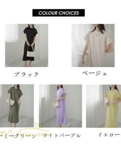 ミディアム | ワンピース Tシャツ レディース カットソー 無地 半袖 膝丈 サマー 40代 カジュアル 夏ワンピース 20代 30代 春 Aラインワンピース 夏 ゆったり 秋 落ち感