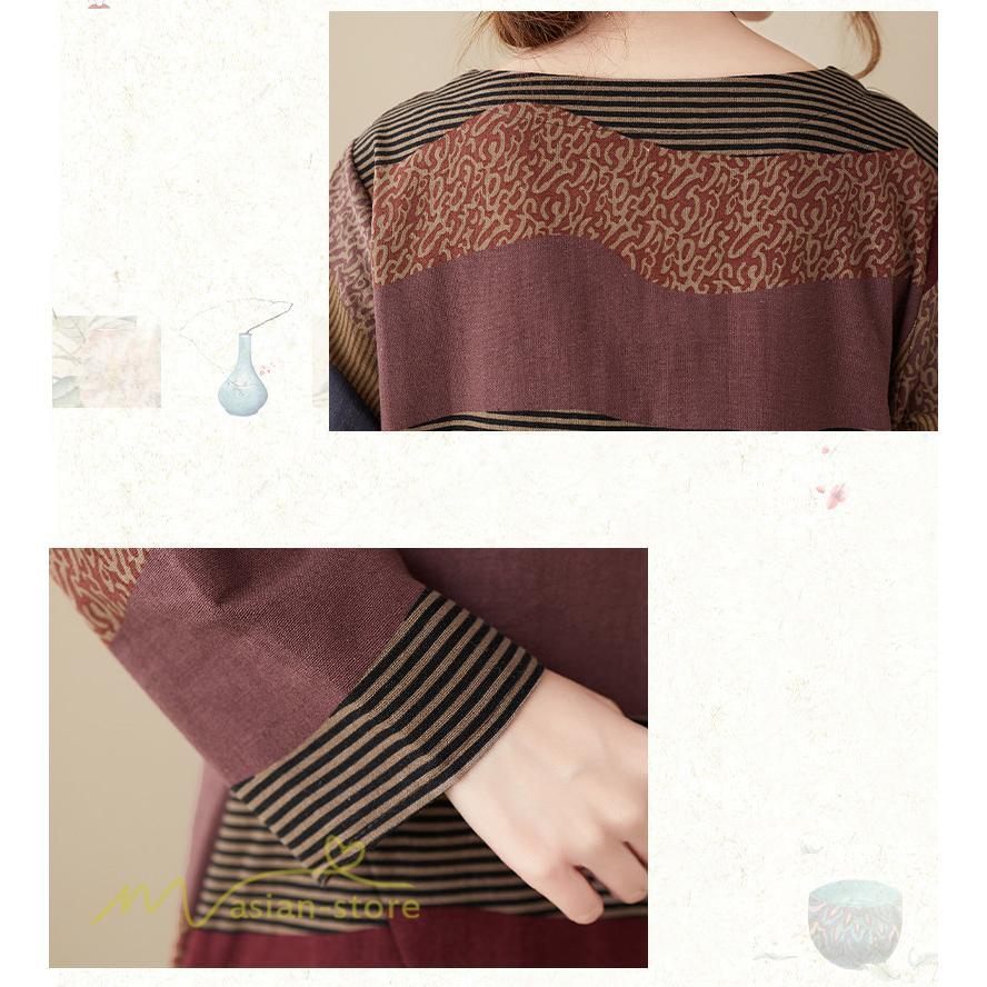 マキシ | ワンピース ロング丈 レディース シンプル 長袖ワンピース Aライン 秋コーデ カジュアル 丸首 40代 体型カバー ゆるワンピース 大きいサイズ ゆったり 50代