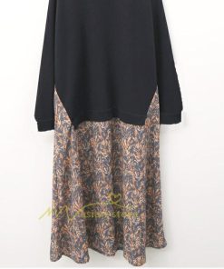 マキシ | ワンピース ドッキングワンピース レディース 長袖 2way ニット 重ね着風 大きいサイズ 30代 40代 50代 お出かけ マキシワンピ 体型カバー カジュアル 春夏秋