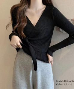 ニット・セーター | カシュクールリブニットトップス 大人秋服