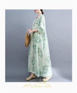 マキシ | ワンピース 大きいサイズ レディース マキシワンピ 緑 花柄 ぽっちゃり 長袖 サイドポケット かわいい きれいめ カジュアル 体型カバー 細見え 美シルエット