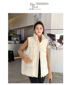 ベスト | ダウンレディース スタンドネック 中綿ノースリーブ ダウン シンプル 秋冬コーデ 50代 40代 新作 中綿 30代 20代 冬服 大きいサイズ ポケット